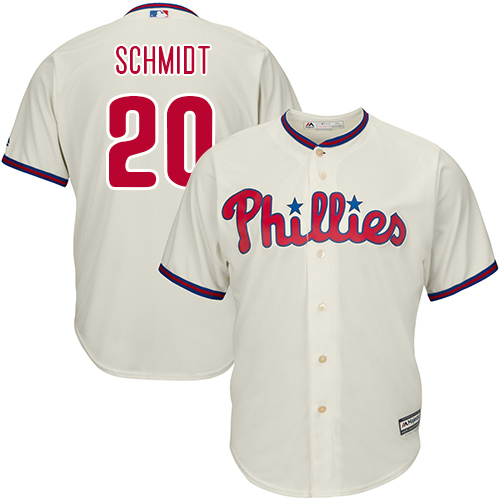 Phillies #20 Mike Schmidt Cream Cool Base Stitched Youth MLB Jersey